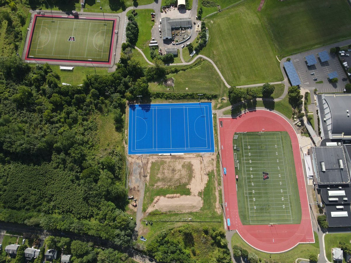 wes_athletics's tweet photo. SHE’S A BEAUT 💙

Hicks Field, future home of Wes Field Hockey, is nearing completion 🦺 

First practice on the sport’s premier surface…just one week away 🤟 https://t.co/Q2MvOxwpZ5