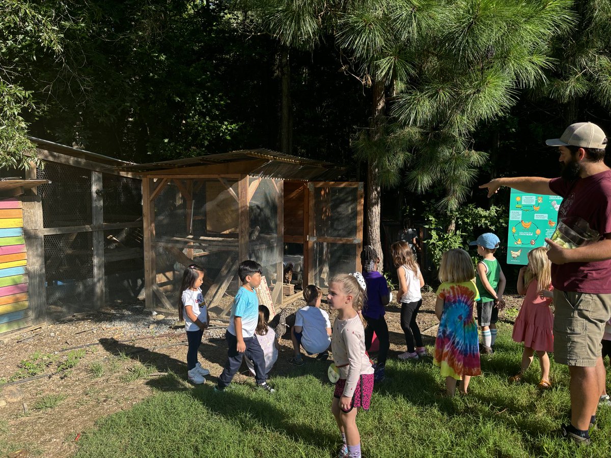 Day 2 at Summer Bridge and we are having a ball at Hub Farms.  Our Panthers are feeding the chickens and discovering fun facts! ⁦<a href="/AKAFerrell_EdD/">Dr. Kimberly Ferrell</a>⁩ ⁦<a href="/CoffeySigne/">Signe Coffey (she/her)</a>⁩