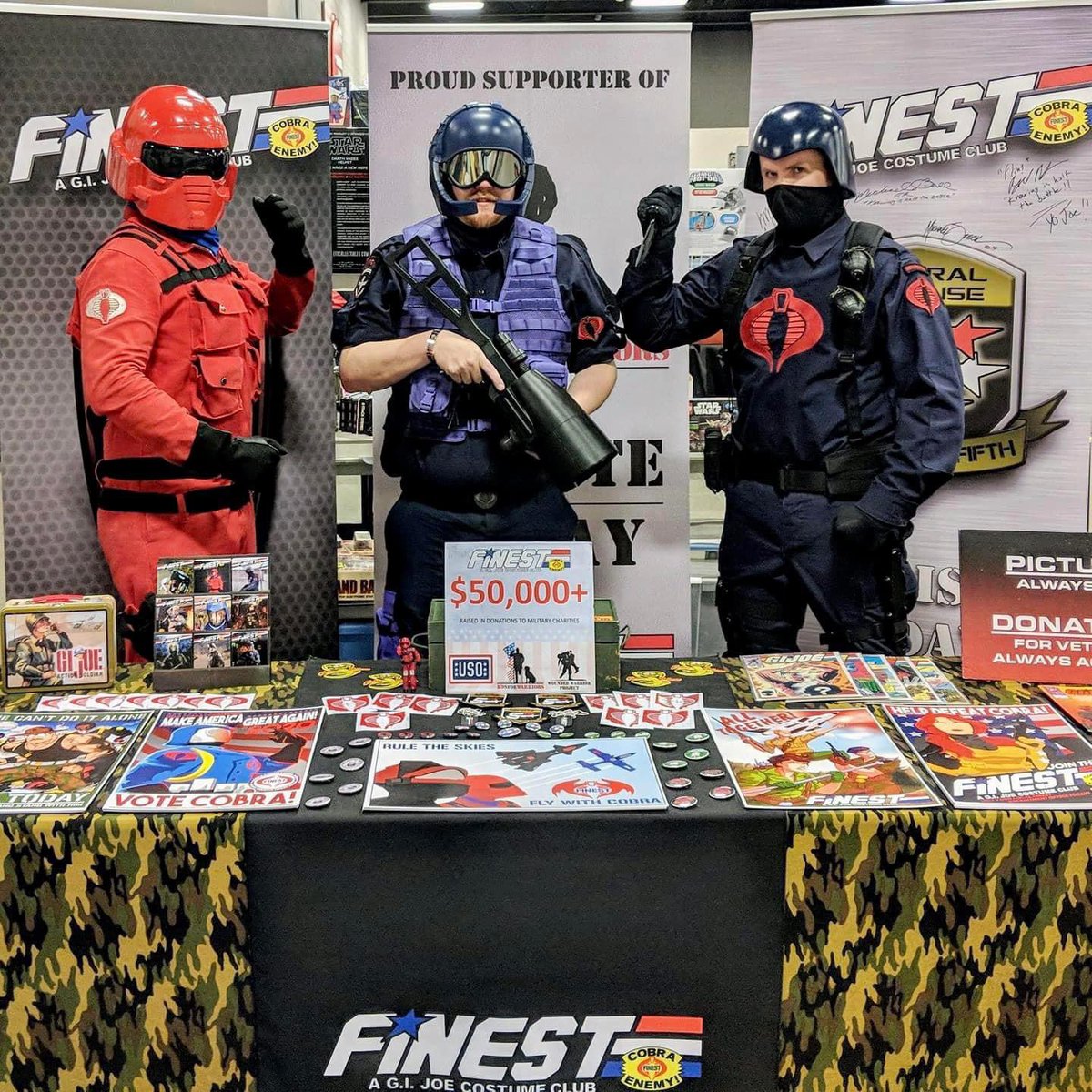 TheFinestCC's tweet photo. COBRA!!!! π π π
Featuring Texas and Ohio Finest members!
#thefinestcc #gijoe #cobra #yojoe #wildweasel #televiper #cosplay https://t.co/SnOb3wYlKQ