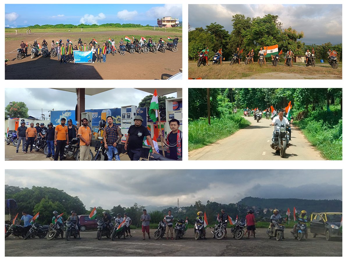Together, we ride to celebrate our Tricolor &amp; spirit of unity. Successfully organized statewide bike rally under the leadership of <a href="/BJP4Nagaland/">BJP Nagaland</a> Prez <a href="/YepthomiBen/">Benjamin Yepthomi</a> , with <a href="/anilkantony/">Anil K Antony</a>  &amp; <a href="/tovihoto/">H Tovihoto Ayemi</a> , spreading spirit of patriotism as part of nationwide #HarGharTirangaCampaign .