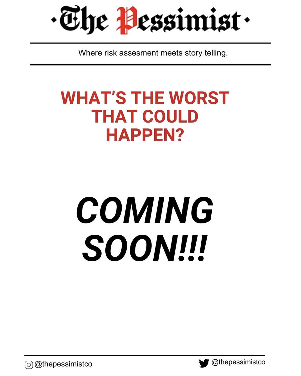 Thepessimistco's tweet photo. Stories with a twist of caution—where every story uncovers the risks we all think about. Welcome to The Pessimist’s column, first volume arrives this Friday. #ThePessimist https://t.co/tg5V9UmLYE