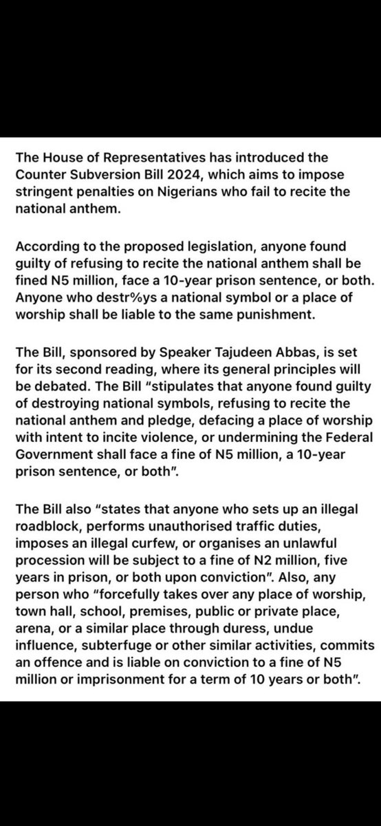 Atentemente's tweet photo. @Speaker_Abbas you can’t introduce bill that will end insecurity,provide good roads , good schools, good transportation system ,good healthcare system but a bill to introduce dictatorship in Nigeria…
#StopCounterSubversionBill
#StopCounterSubversionBill
#StopCounterSubversionBill