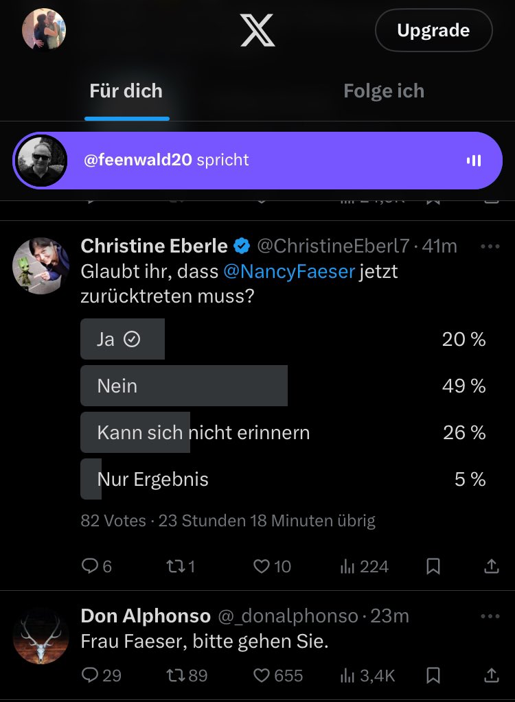 tomwiesenbauer's tweet image. Was ist mit meinem Twitter los?
Gibt’s nen neuen Trend?

#Faeserverbot #FaeserRücktrittJetzt