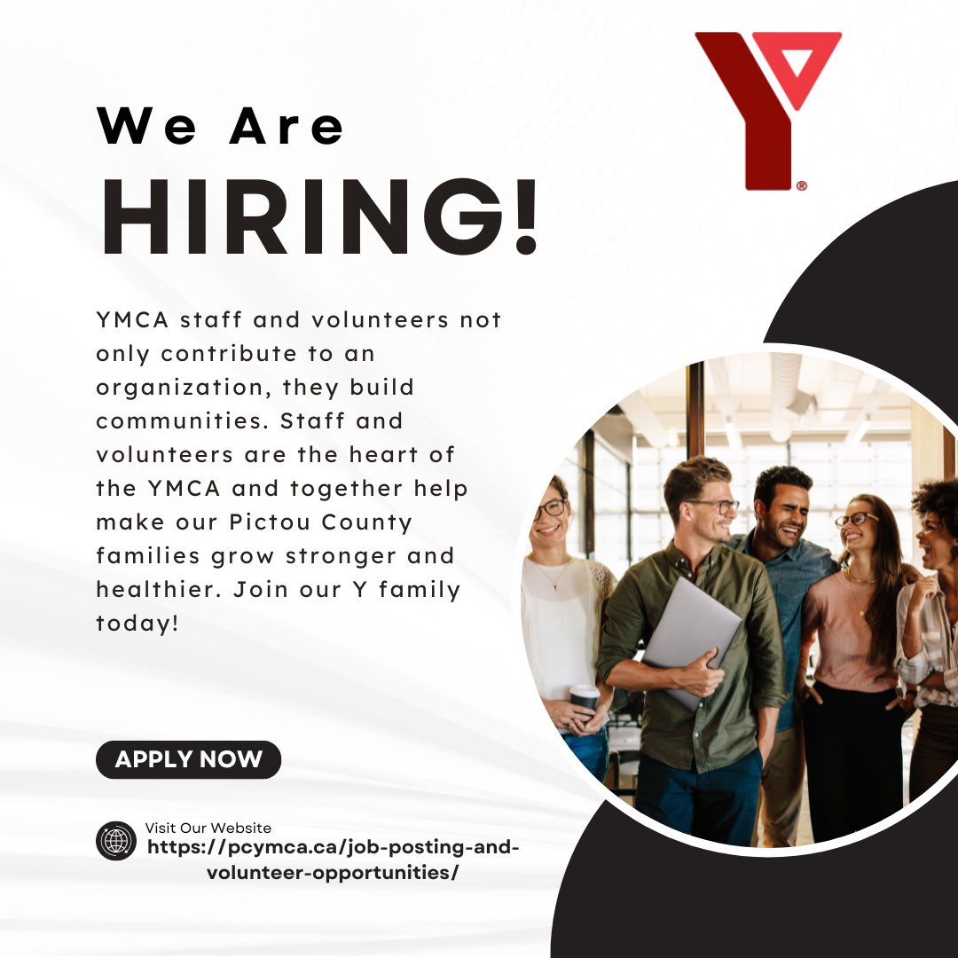 Now Hiring Staff and Volunteers! 

pcymca.ca/job-posting-an…

#applytoday #nowhiring