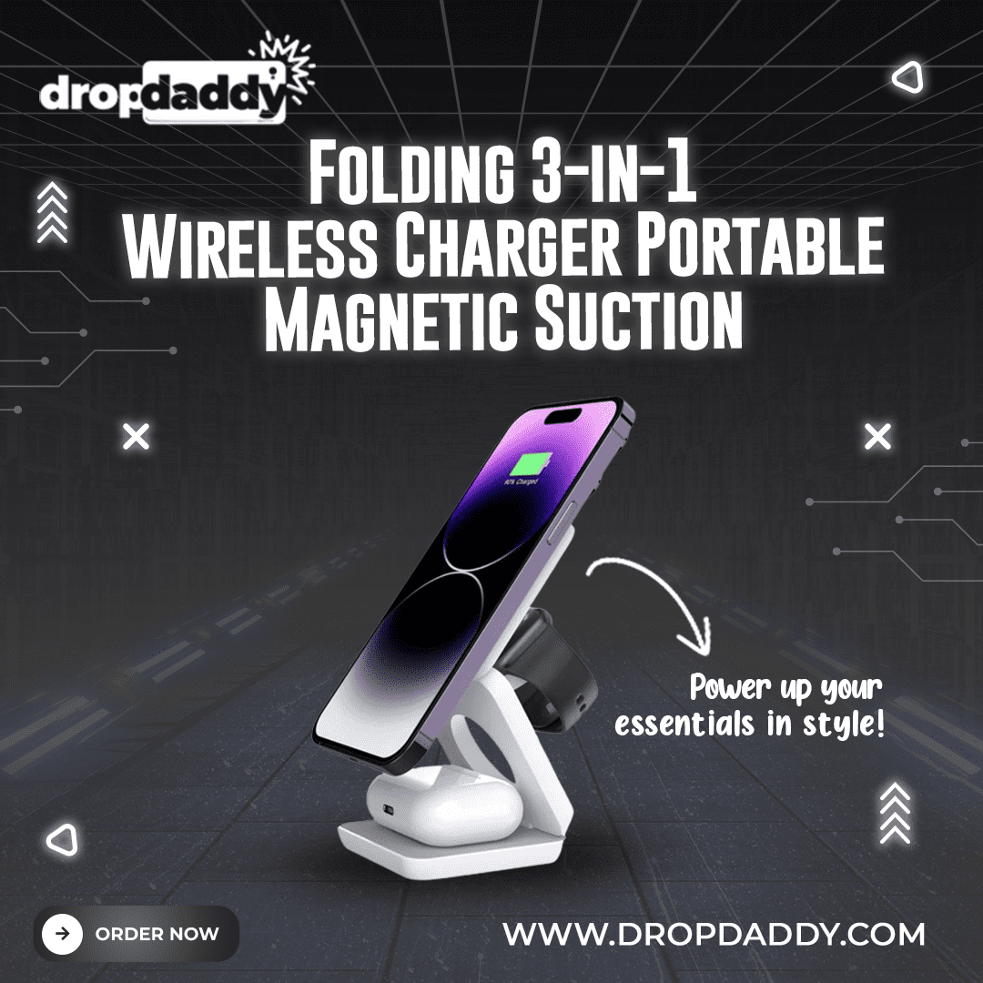 DropDaddyUS's tweet image. Power up your essentials in style! The Folding 3-in-1 Wireless Charger with Portable Magnetic Suction keeps your devices charged and ready—anytime, anywhere. 💪📱⚡️

Ｓｈｏｐ ｎｏｗ ➟ rb.gy/bmkjwf

#FastCharger #PhoneCharger #DropDaddy #WirelessCharging