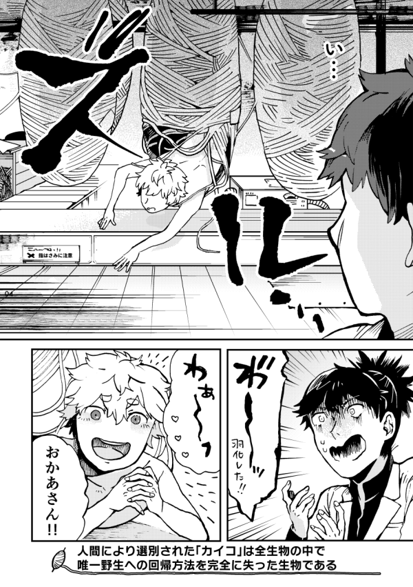 コミティアに持っていく既刊、カイコくんシリーズの2冊です 製糸用の試験場でたったひとり羽化してしまったカイコの話
『家蚕少年カイコくん』『家蚕職員カネコくん』(1/3)
#COMITIA149 #コミティア149