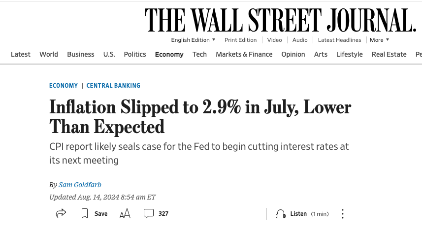 EA_Photo's tweet photo. Is #inflation up or down? It totally depends who you trust. The @WSJ vs. @BreitbartNews https://t.co/vG5nkXVINw