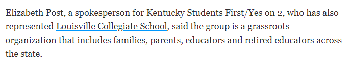 I would hope that one thing we can all agree on is that the Louisville Collegiate School does not need our tax dollars.