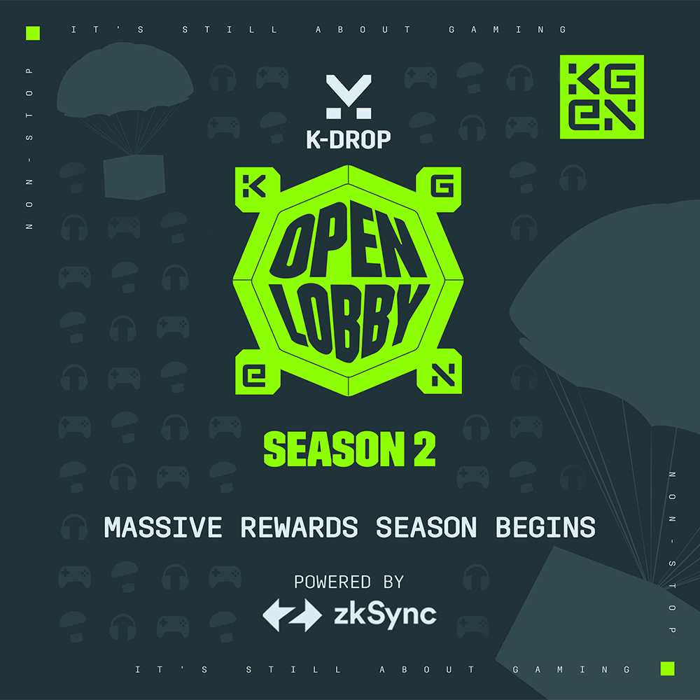 NO TIME TO WAIT — MASSIVE REWARDS SEASON BEGINS ON 15 AUG! 

Presenting Open Lobby Season 2 on KGeN K-Drop 🪂

Powered by <a href="/zksync/">ZKsync</a>  

Here’s what to expect👇