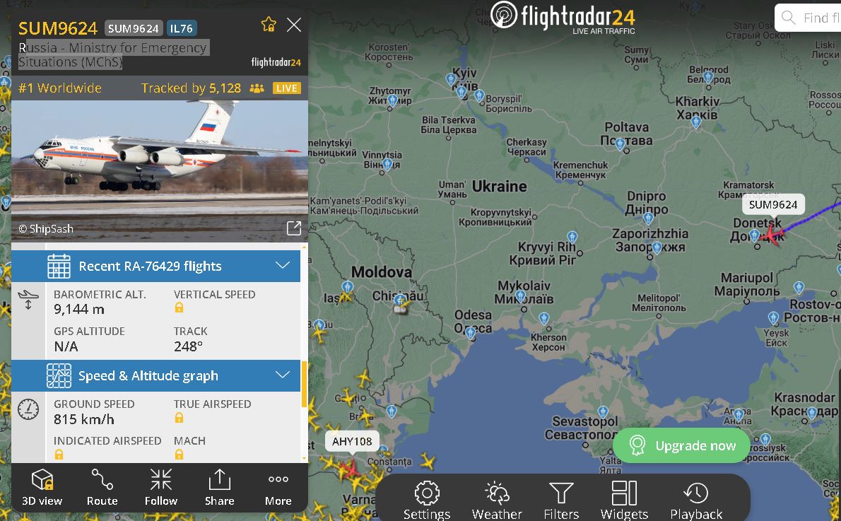 AleaJactaEs666's tweet photo. #Russia - Ministry for Emergency Situations (MChS) flight over #Ukraine #donesk SUM9624 @PeurAvion @flightradar24
https://t.co/fyYcSgAD2y https://t.co/96mP4vTsb1