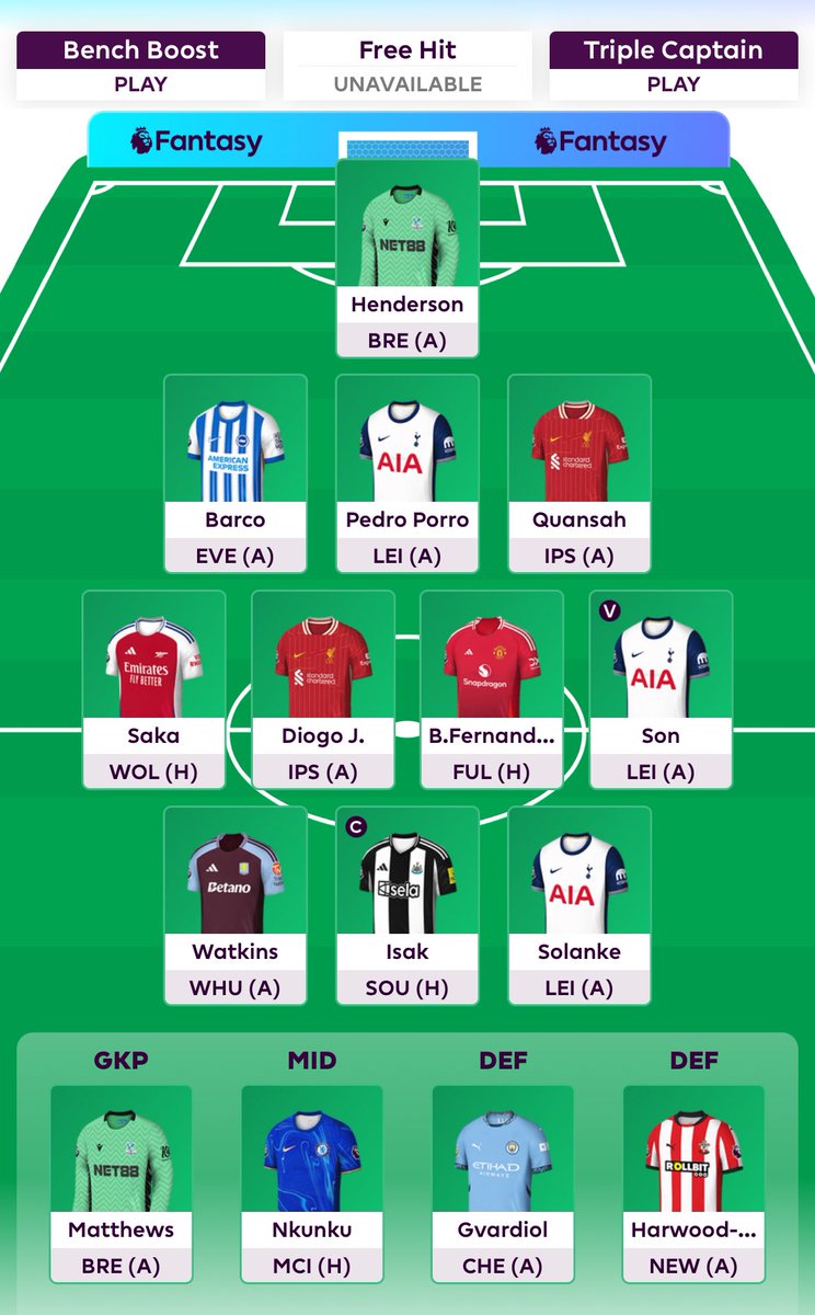 FPL_Tex's tweet image. Every Salah or Haaland draft that I have seen, doesn’t have Son, Fernandes, or Watkins. Those 3 players cost $27.5m. Find me a better way to spend the money with either Salah or Haaland, w/o using the players I have already, with 1 FWD &amp;amp; 2 MID. #FPL @FPL_Harry @FPL__Raptor