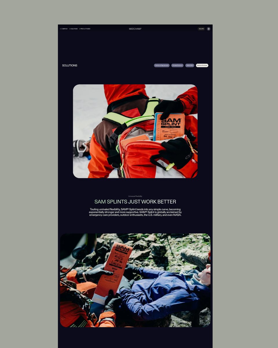 ryanmaeland's tweet photo. Work from earlier this year. #uiux for medical solutions company, MedChamp. Built with @framer https://t.co/fQaYrJlx8H