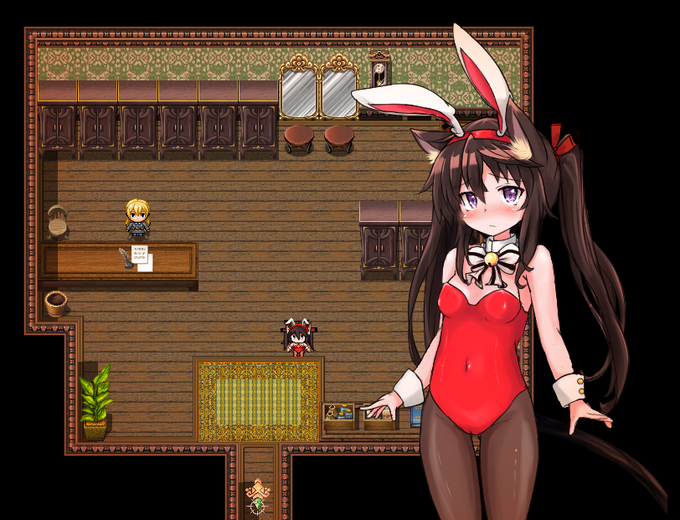 バニーとして働くエルーシャちゃん 