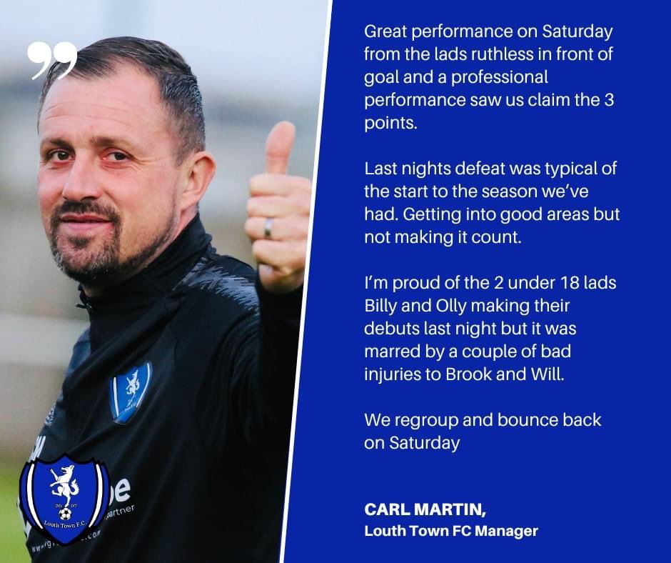 LouthTownFC's tweet image. A quick update from the gaffer @10merv on Saturday&apos;s and last nights performance.

🗣️ 🐺

#whitewolves #louthtownfc