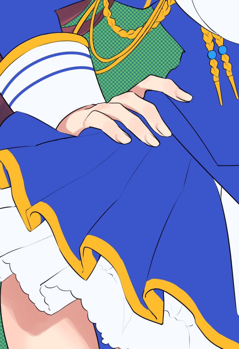 「毎日投稿392日目 服の下塗り中#毎日投稿 #一日一絵 #イラスト #wip #」|松風ナイトのイラスト