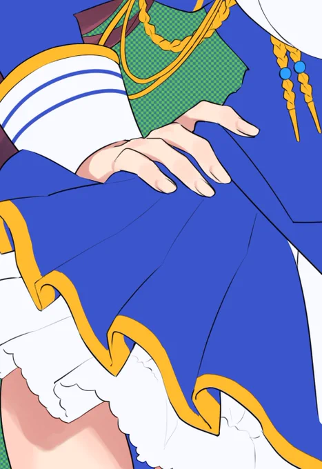 毎日投稿392日目 服の下塗り中#毎日投稿 #一日一絵 #イラスト #wip #進捗 