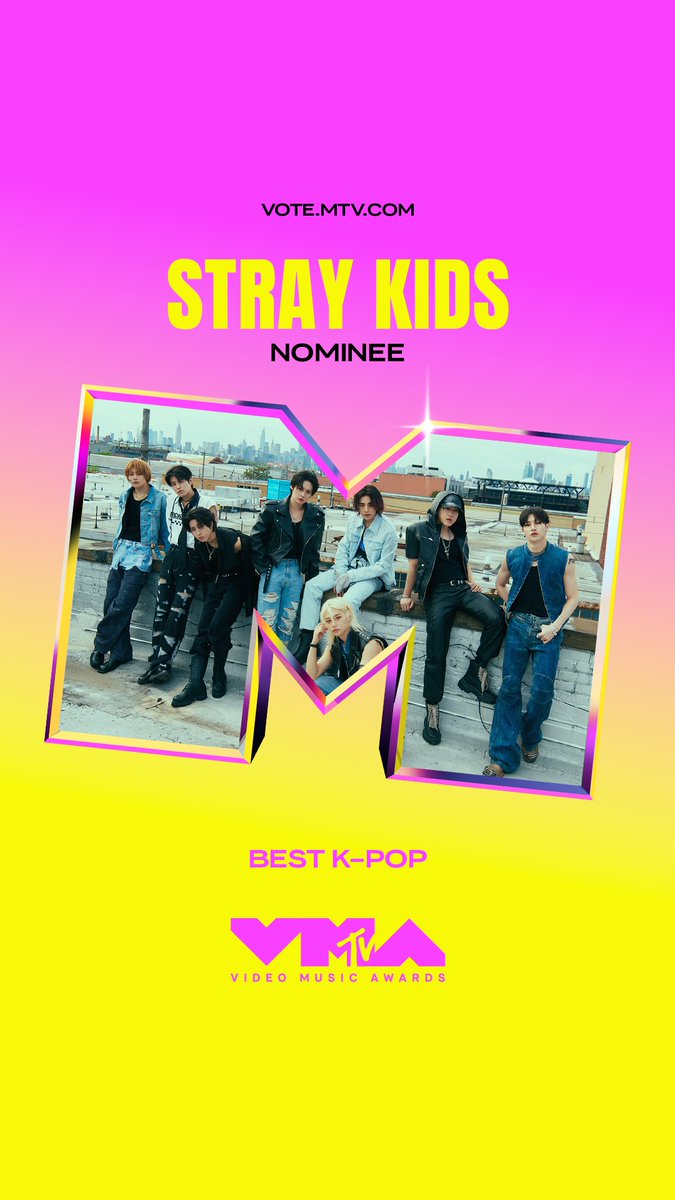 <a href="/Stray_Kids/">Stray Kids</a> sending you love and CONGRATS again because you're nominated at the 2024 #VMAs!!! 😍 vote every day at vote.mtv.com!