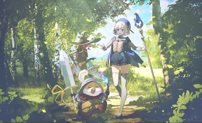 AFKジャーニー()正式リリースおめでとうございます! 応援イラストを描かせていただきました! DL: #AFKジャーニー #AFKジャーニーイラコン