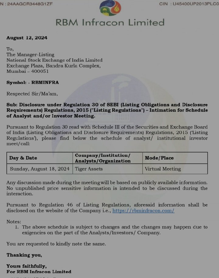 DeInvester's tweet photo. #RBMInfra
#TigerAssets meet RBMInfra this Sunday, 18Aug.
Continues UC after tiger met  SJLOGISTICS. Will this repeat? https://t.co/64NiPYWRoT