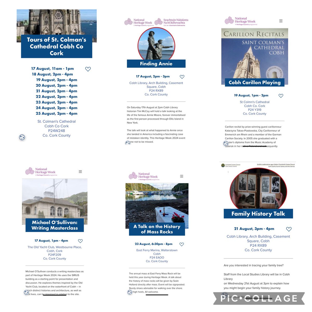 Cobh Tidy Towns🌻 (@cobhtidy) on Twitter photo Lots going on in Cobh for Heritage Week. <a href="/HeritageWeek/">National Heritage Week</a> <a href="/SiriusArts/">Sirius Arts Centre</a> <a href="/corkcolibrary/">Cork County Council Library & Arts Service</a> <a href="/Cobhpari/">Cobh Parish</a> <a href="/CobhTourism/">Cobh Tourism</a> #heritageweek #cobh Lots going on in Cobh for Heritage Week. <a href="/HeritageWeek/">National Heritage Week</a> <a href="/SiriusArts/">Sirius Arts Centre</a> <a href="/corkcolibrary/">Cork County Council Library & Arts Service</a> <a href="/Cobhpari/">Cobh Parish</a> <a href="/CobhTourism/">Cobh Tourism</a> #heritageweek #cobh
