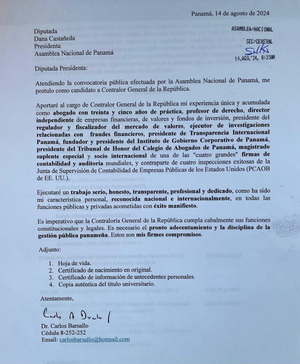 Ahora sí cambia todo el panorama! Este es el perfil de Contralor General que nos merecemos, veamos ahora que hace la AN en el contraste de trayectorias👇🏼