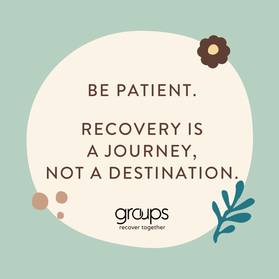 GroupsRecoverTogether (@groupsrecover) on Twitter photo Recovery is something that takes constant nurturing and effort. There is no "end point", it's finding the stability and strength to keep living the life you want to live.
Be patient with yourself and the process. Small steps are still progress π
#WeDoRecover #RecoveryWisdom Recovery is something that takes constant nurturing and effort. There is no "end point", it's finding the stability and strength to keep living the life you want to live.
Be patient with yourself and the process. Small steps are still progress π
#WeDoRecover #RecoveryWisdom