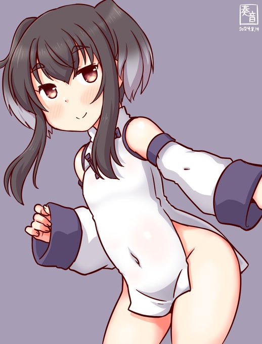 「もうすっかり夜だねー。もう寝ちゃおっかー?」

#艦これ版真剣お絵描き60分一本勝負_20240814
#時津風 