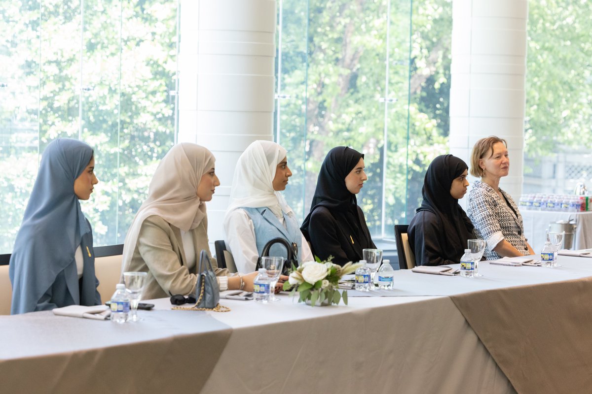 UAEEmbassyUS's tweet photo. We were thrilled to host @KhalifaUni students at the UAE Embassy ahead of the start of the @solarspace_io @uarizona space camp. They met @astro_hazzaa and representatives from the @UAESpaceAgency and @LASPatCU who shared the latest on @MBRSpaceCentre’s various missions. https://t.co/yhQU1aR4DZ