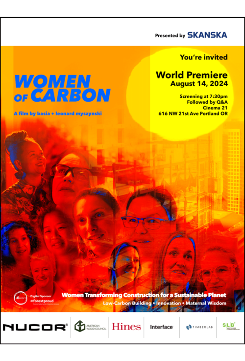 forestproud's tweet photo. #WomenofCarbon world premiere is today 7:30pm PST at @cinema21pdx! Join us for inspiration from innovators advancing to decarbonize the built environment. Featuring #forestproud friends like Susan Jones &amp; more! See you there!

Last chance to buy tix here: https://t.co/LFT9qLmTwb https://t.co/eGk3o9JP8t