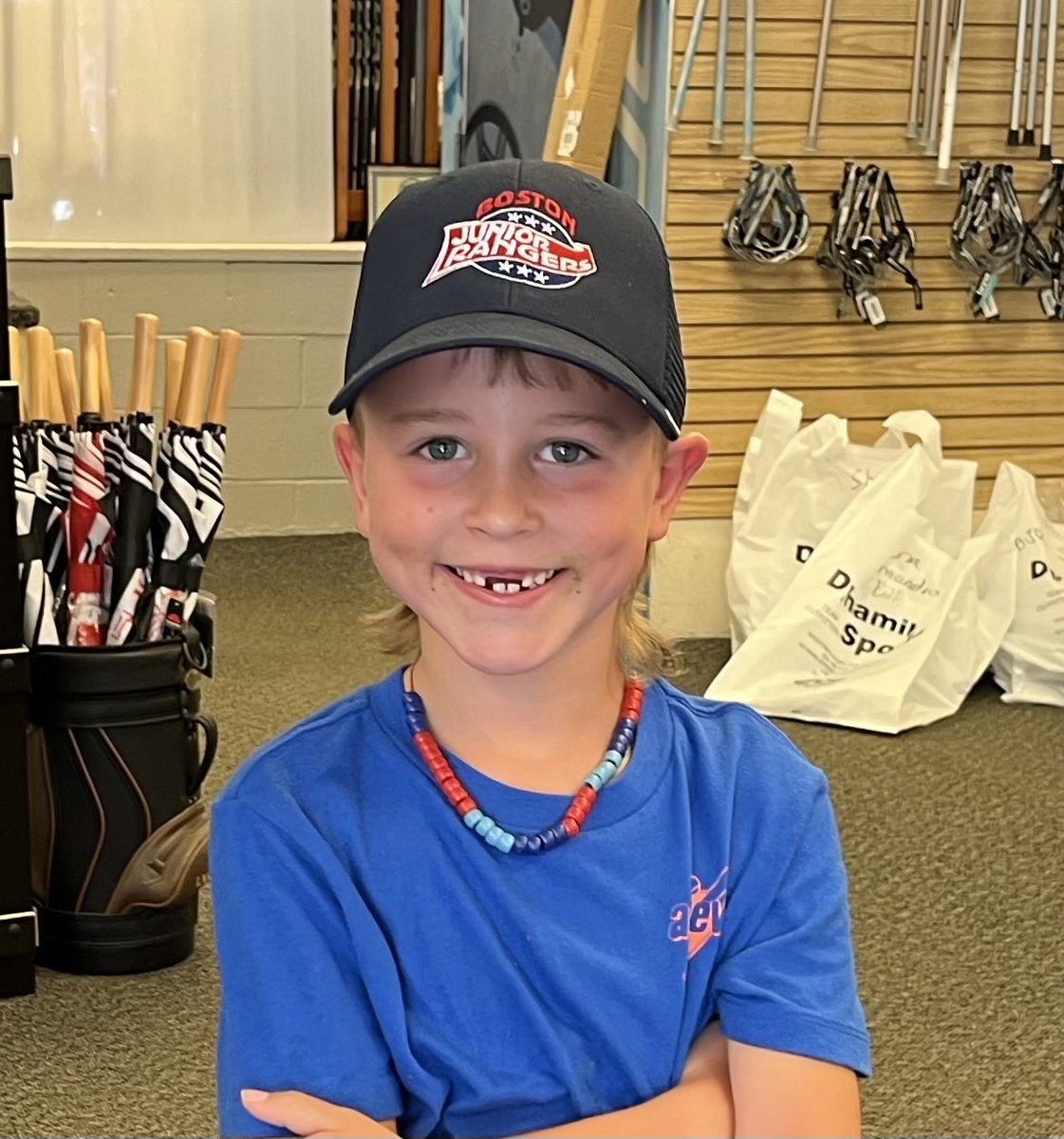 DynamikSports's tweet photo. Our young customer Eddie is all smiles in his custom ⁦@BauerHockey⁩ Boston Junior Rangers cap! 😁🧢🏒 Let ⁦@DynamikSports⁩ help w/ your next team order. Email info@dynamiksports.com https://t.co/0V8IGySDoy