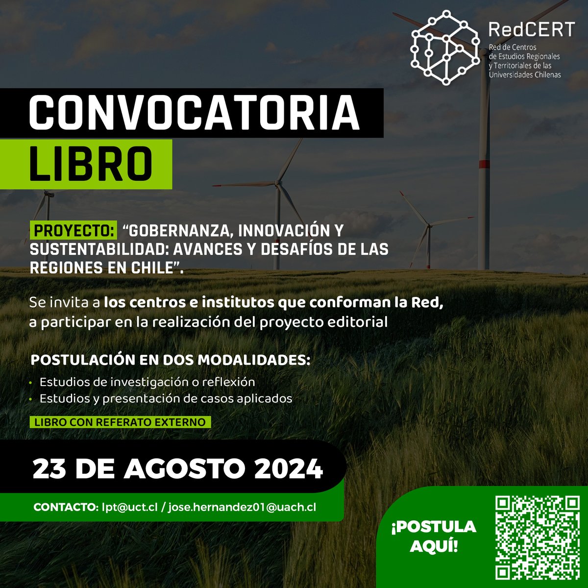 Se extiende la convocatoria para contribuciones al proyecto editorial: “Gobernanza, Innovación y Sustentabilidad: Avances y Desafíos de las Regiones en Chile”. Hasta el día 23 de Agosto.

<a href="/LPT_UCT/">LPT UCTemuco</a> <a href="/UC_Temuco/">UC Temuco</a>