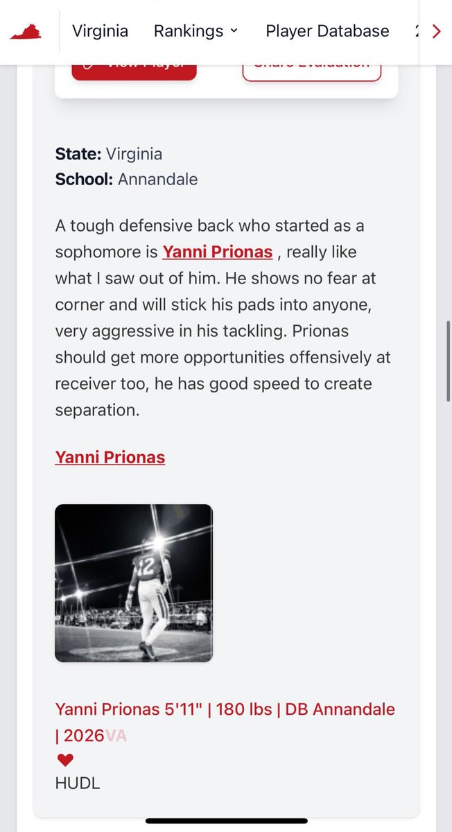 yanni (@yanni_prionas) on Twitter photo Thank you <a href="/carljfred/">Carl Frederick</a> for the write up! Look forward to having a great Junior season! <a href="/PrepRedzoneVA/">Prep Redzone Virginia</a> <a href="/ahsfb_recruits/">Annandale High School Football Recruiting Page</a> Thank you <a href="/carljfred/">Carl Frederick</a> for the write up! Look forward to having a great Junior season! <a href="/PrepRedzoneVA/">Prep Redzone Virginia</a> <a href="/ahsfb_recruits/">Annandale High School Football Recruiting Page</a>