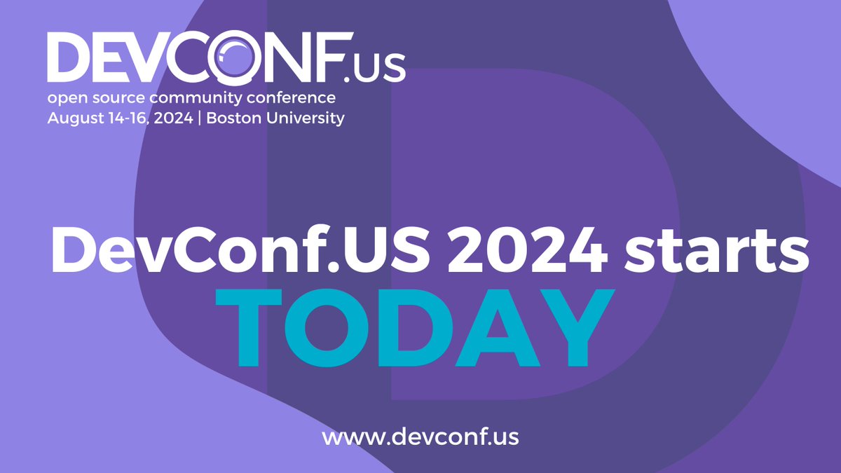 devconf_us's tweet image. 🎉 DevConf.US 2024 Starts Today! 🎉

The wait is over! Join us as we dive into the world of open source. Connect, learn, and innovate with the brightest minds. 🌟

🔗 Register now: devconf.info/us/#registrati…

#DevConfUS2024 #OpenSource