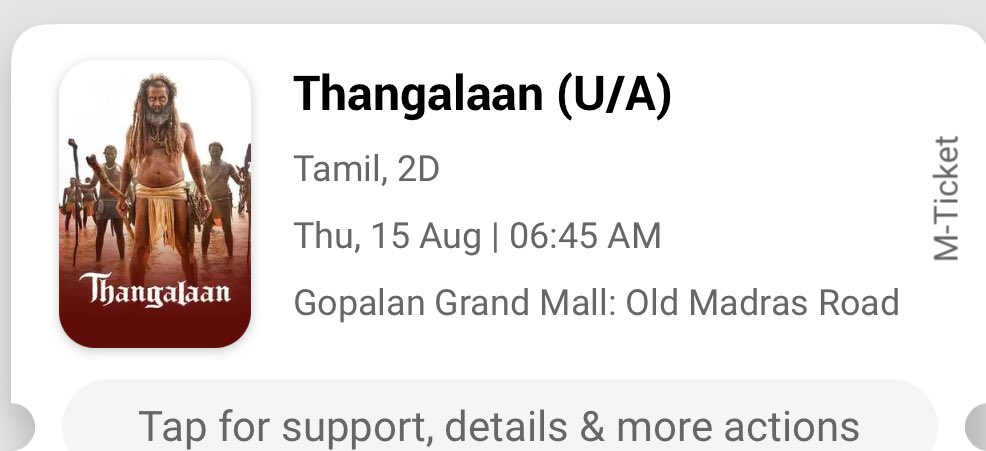 Naveenb_r's tweet photo. FDFS for #Thangalaan #viram @chiyaan #Bangalore 

#FDFS https://t.co/TgxCEX89Kc