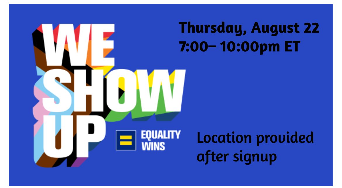 HRC Philly (@hrcgreaterphila) on Twitter photo Join the <a href="/HRC/">HRC</a> Greater Philly Steering Committee & our Philly Organizers as We Show Up 4 Equality! We'll watch the Nominee's speech & learn more about how we can get out the vote 4 pro-equality candidates in November! #ProEquality #WeShowUp
Sign up here - hrccommunityhub.org/?nd=community_… Join the <a href="/HRC/">HRC</a> Greater Philly Steering Committee & our Philly Organizers as We Show Up 4 Equality! We'll watch the Nominee's speech & learn more about how we can get out the vote 4 pro-equality candidates in November! #ProEquality #WeShowUp
Sign up here - hrccommunityhub.org/?nd=community_…
