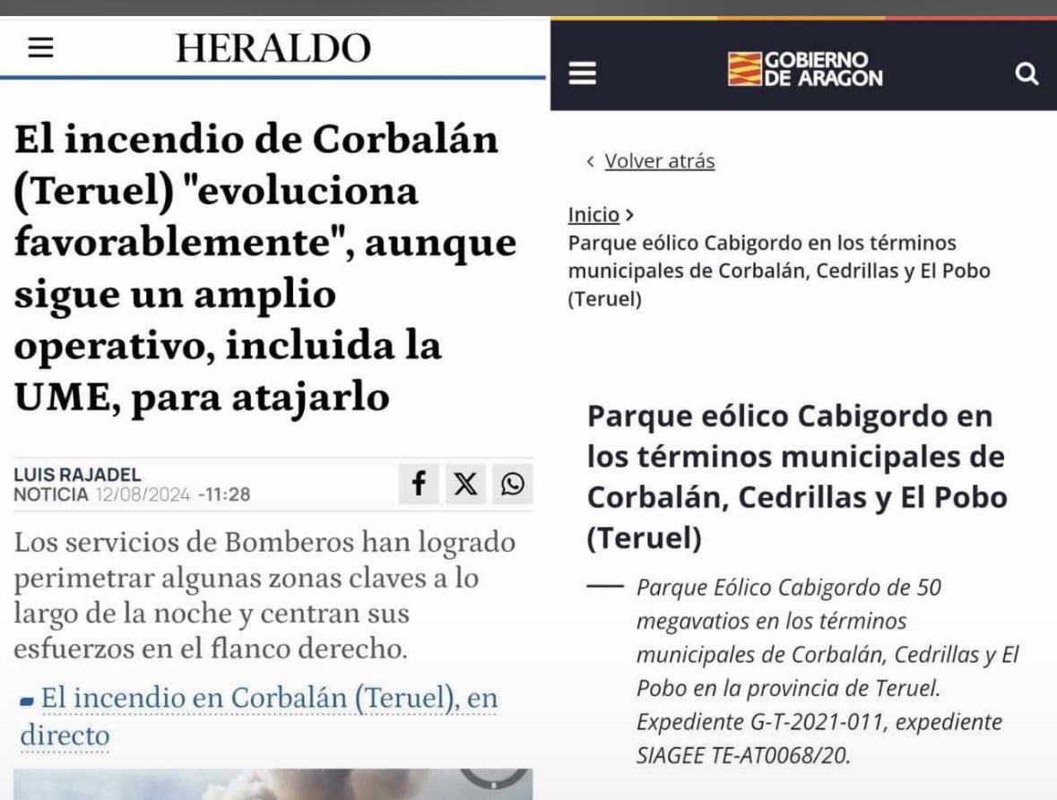 PEROIZ's tweet photo. Qué casualidad , ahora ni siquiera tienen que talar los árboles @begondina @teruelano @diariodeteruel @EcodeTeruel @heraldoes @AnaBelen_Macipe https://t.co/RDVjDI24mf
