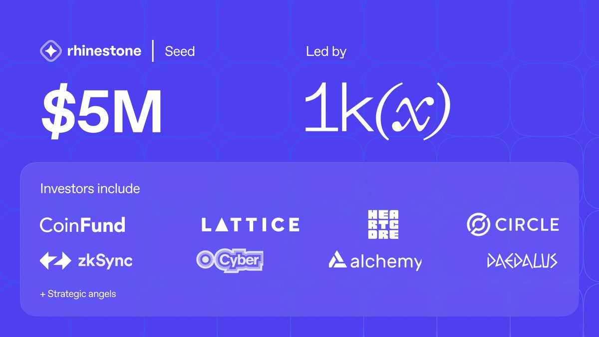 ⚡Funding Secured! ⚡

We’ve raised $5M, led by <a href="/1kxnetwork/">1kx</a> and with participation from <a href="/coinfund_io/">CoinFund</a> <a href="/lattice_fund/">Lattice</a> <a href="/HeartcoreCap/">Heartcore Web3</a> <a href="/circle/">Circle</a> @AlchemyPlatform <a href="/zksync/">ZKsync (∎, ∆)</a> and <a href="/BuildOnCyber/">Cyber</a>

Transforming smart accounts into a platform for open innovation 🚀