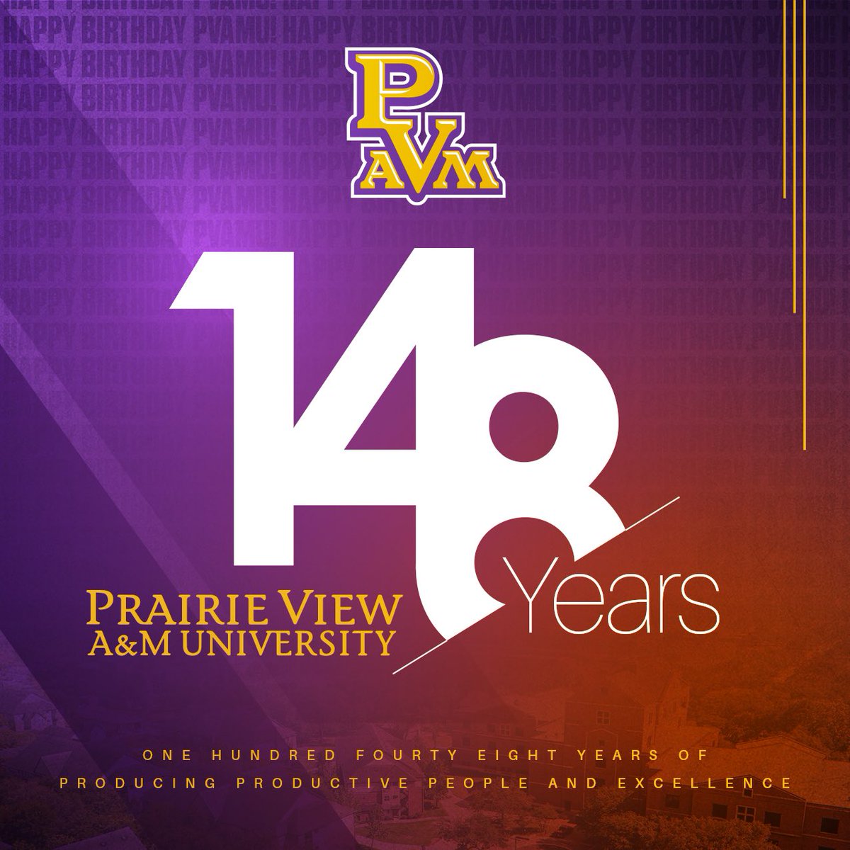 Happy 148th Birthday🎉, Prairie View A&amp;M University🐾! For over a century and a half, the Panthers have been engines of change, driving excellence and making a profound impact on their community and the world🌎. 

As a proud PVAMU alum, current student or faculty/staff member,⬇️