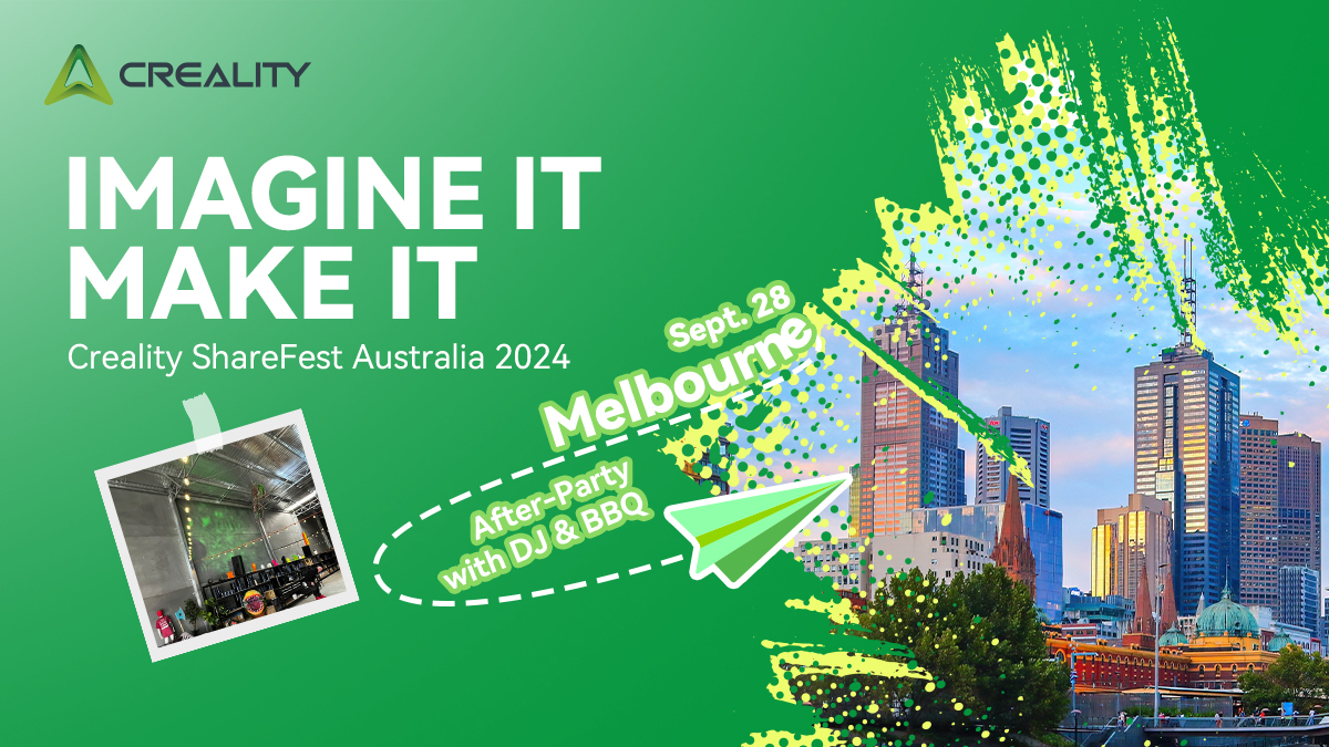 Creality3dP's tweet photo. #Creality #ShareFest2024 in Australia Sign Up Now!
🔗 https://t.co/CBQFfUDy2M
This September, join our #3Dprinting parties in 3 Australian cities for #ColorAU!
Find your city below and mark your calendar:
📍Gold Coast (14th September)
📍Perth (22nd September)
📍Melbourne(Geelong,28th September)
Get ready for an unforgettable event featuring:
🚀 Be the first to try our latest products
🎁 Receive custom gifts just for attending
🤝 Network with 3D printing experts and enthusiasts
🍽️ Enjoy a complimentary catering
Plus, even more exciting surprises await you at Sharefest!
Experience the Future of 3D Printing at ShareFest Australia 2024!
#3dprinter #resinprinting #laserengraver #3dscanner #filamentdryer #k2plus #spacepifilamentdryer #otter #falcon2pro #halot #buildplate #souvenir #3dcommunity #crealityevent #fdm #sla