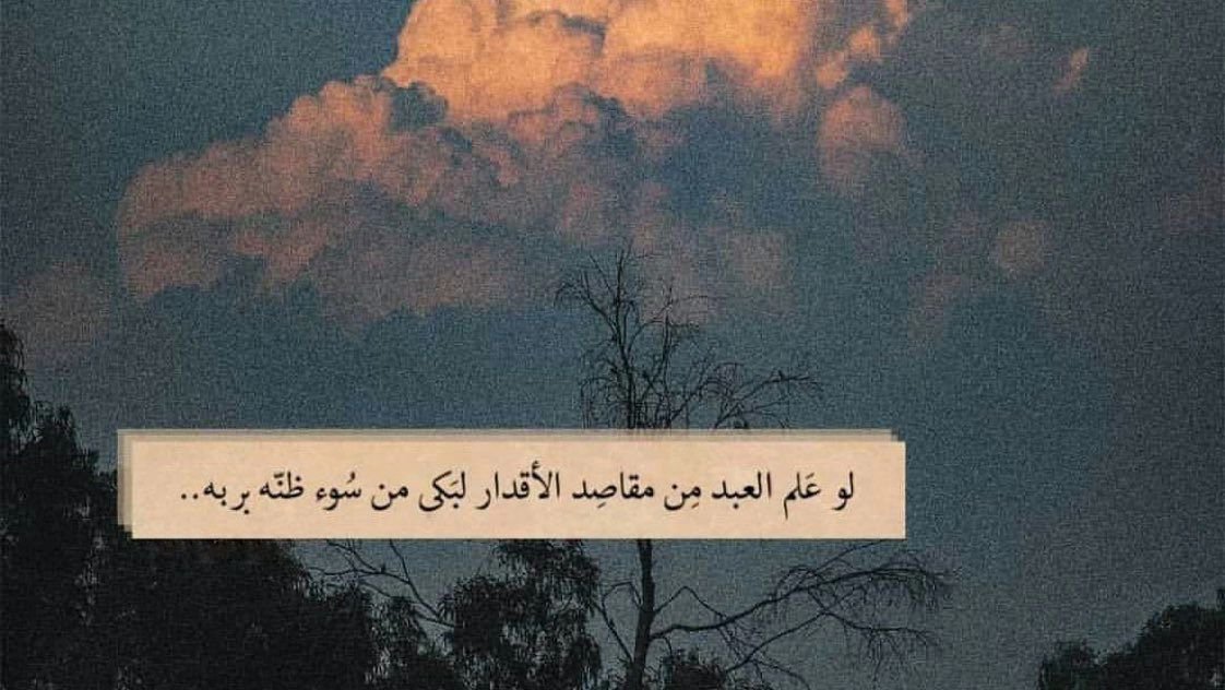 "لو علم العبد من مقاصد الأقدار لبكي من سوء ظنه بربه "🤎