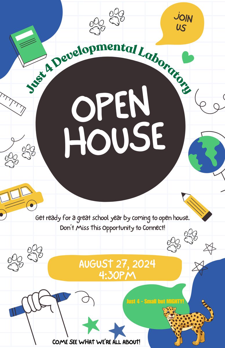 🐾 Join us for our Open House/Title One meeting on Tuesday, August 27th at 4:30 PM.