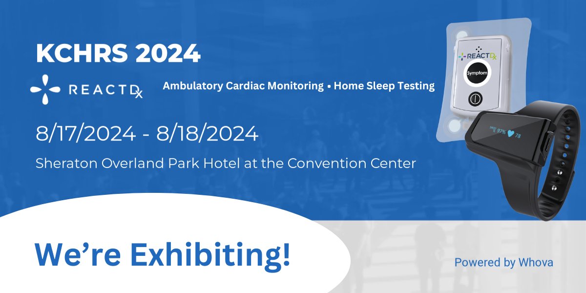 We will be at KCHRS this weekend!

Come visit us to learn about our End-to-End solutions for Cardiac Monitoring, Home Sleep Testing and Sleep Therapy.

#ReactDx #CardiacMonitoring #HomeSleepTesting #KCHRS