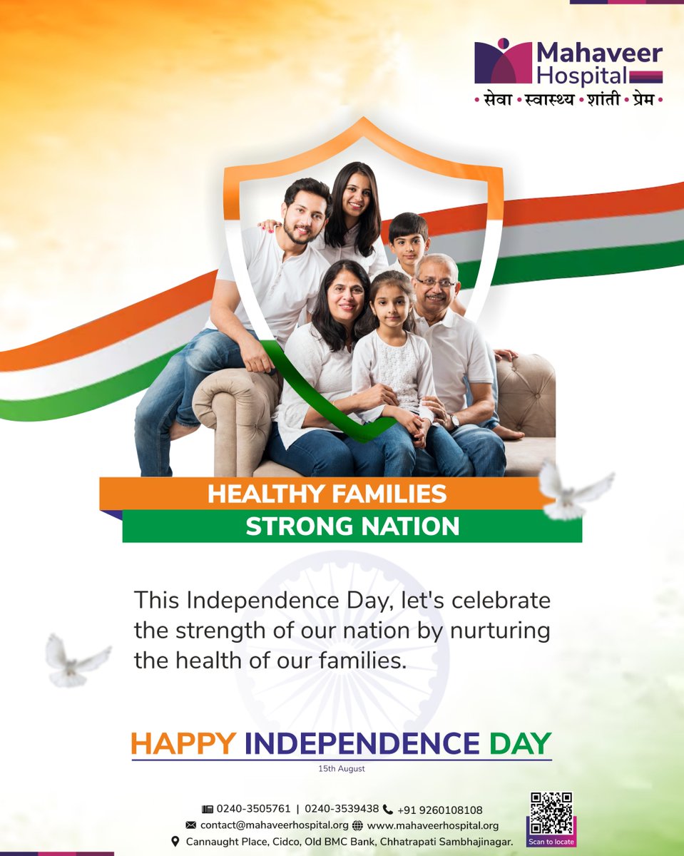 MahaveerHosp's tweet image. True freedom is a healthy, fulfilling life with loved ones. Every healthy person strengthens our nation.

Let’s support and uplift each other. Wishing you true independence and well-being! 

#FamilyWellness #StrengthInHealth #MahaveerHospital #HappyIndependenceDay #HarGharTiranga