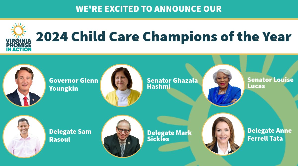 Virginia Promise in Action is excited to announce our 2024 Child Care Champions of the Year! Read our full press release here: bit.ly/3SJFpBq