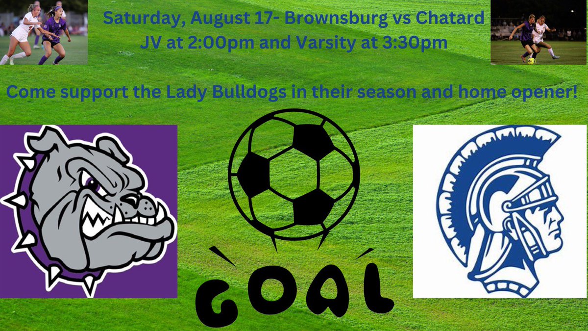 bhsdogs_gsoccer's tweet photo. Season Opener and HOME Opener this Saturday against Chatard! JV at 2:00pm and Varsity at 3:30pm! Get there to support the Dogs! Photo cred to @DMac14! #WORK. #BulldogTough #BulldogFamily https://t.co/zjx2bXb9YZ