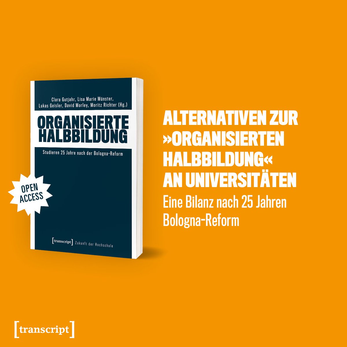 Neu und Open Access: Was bedeutet Studieren heute – 25 Jahre nach der #BolognaReform? Wie haben sich Studium und Hochschulen verändert? Und welche Auswirkungen haben diese Entwicklungen auf unser Verständnis von Bildung? transcript-verlag.de/978-3-8376-698…
<a href="/O_Halbbildung/">Organisierte Halbbildung</a>