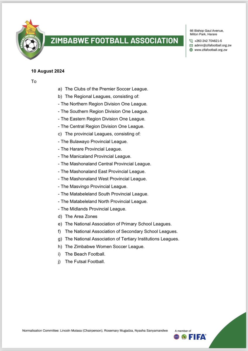 Zimbabwe Football Association tweet media