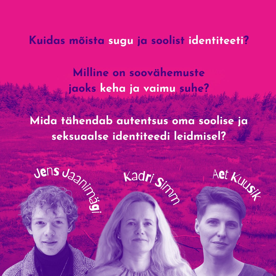 Juba kell 19.00 kohtume Genialistide Klubi teisel korrusel, et kuulata ja rääkida kaasa mõtteruumis “Elu keset sood: identiteedist, kehadest ja õigusest olla”🏳️‍🌈🎤