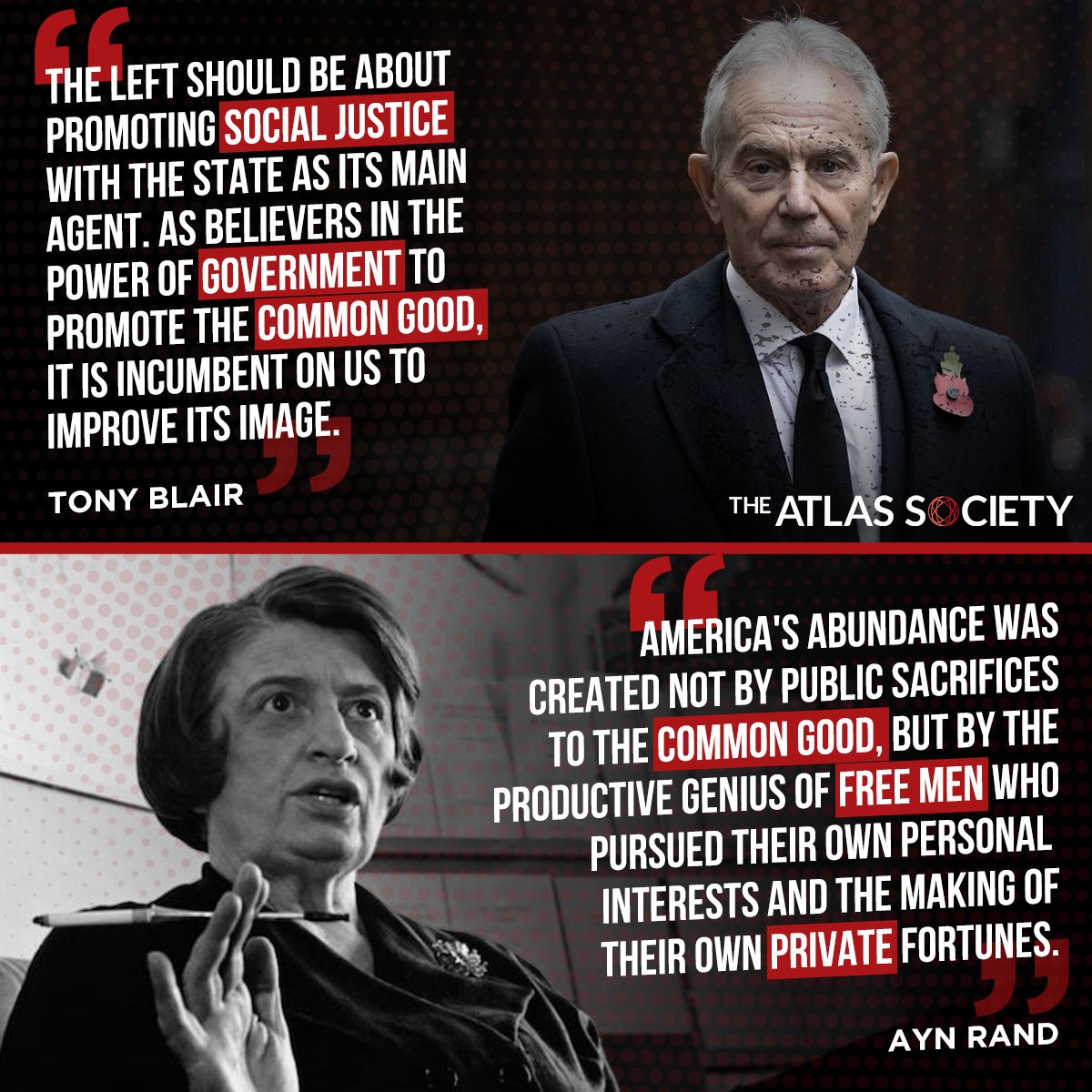 TheAtlasSociety's tweet image. We are NOT believers in government to promote the common good! #Woke #CommonGood #Individualism #Objectivism #AynRand