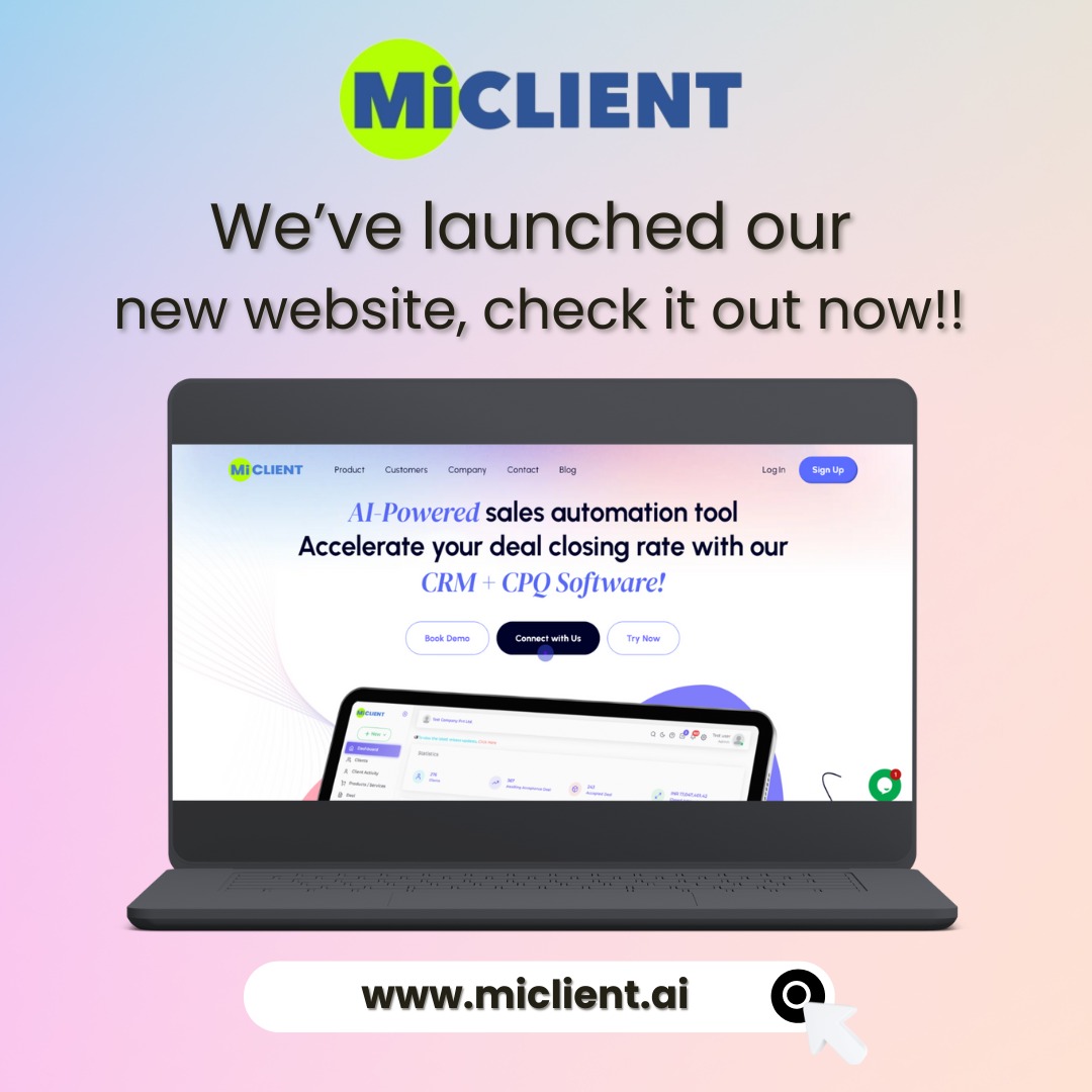 MiClient's tweet image. We appreciate your valuable feedback. We&apos;ve made some changes based on your suggestions and are excited to unveil our refreshed look. We hope you love it! ❤️ 🎉 
Check it out now: miclient.ai  

#newwebsite #website #new #SaaS #business #crmsite #marketing #beginnings